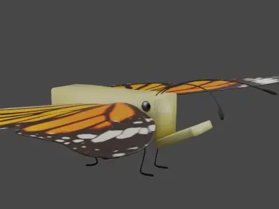 Butterfly monarch 3D model purchase