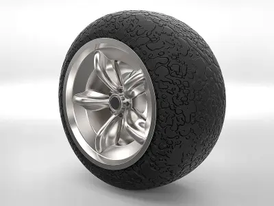 Wheel camouflaged tire Free low-poly 3D model