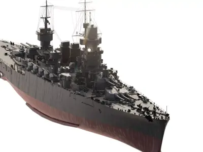 WW2 FRENCH NAVY DETAILED DESTROYER 3D model