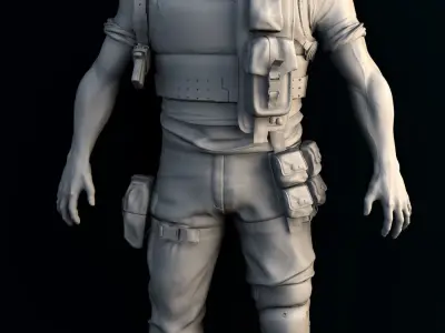 Realistic soldier 3D model