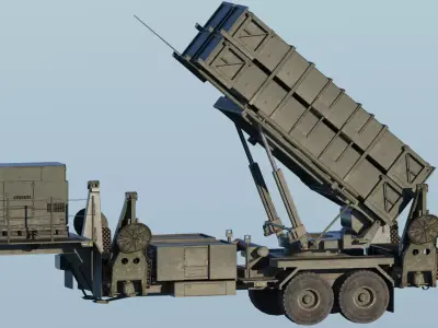 MIM-104 Patriot Full System Rigged Animated Game Ready Low-poly 3D model