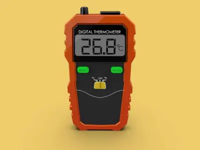 DIGITAL THERMOMETER LCD DISPLAY WIRELESS THERMOCOUPLE PEAK METER 3D model