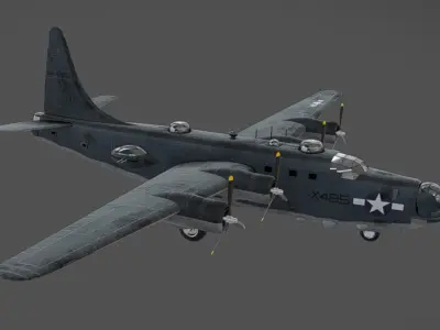 PB4Y-2 Privateer Low-poly 3D model