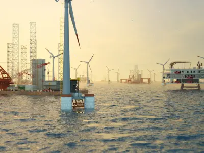 Offshore Wind Farm  Substation Platform 3D model