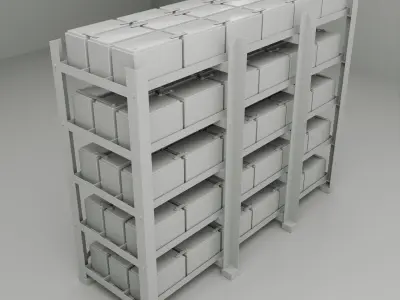 Rack With Battery - level 5 3D model