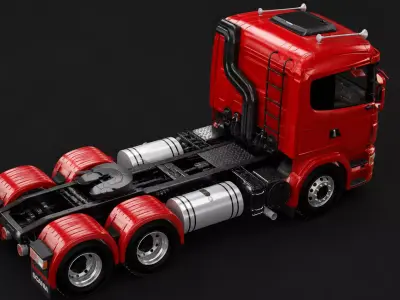 Scania transport truck  with Interior  Realistic Semi Truck 3D model