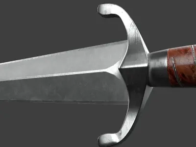 V for Vendetta Guy Fawkes Knife Low-poly 3D model