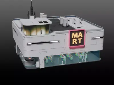 Sci-fi Supermarket v2 3D model