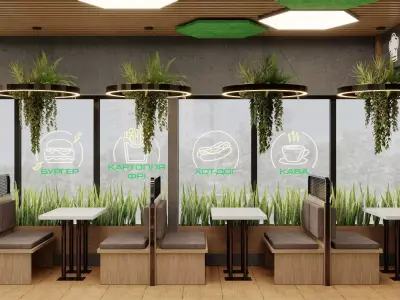 Gas Station Architecture Scene  Modern Fuel Station 3D model