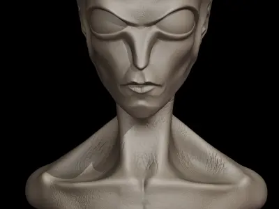 Extraterrestre bust of alien 3D print model