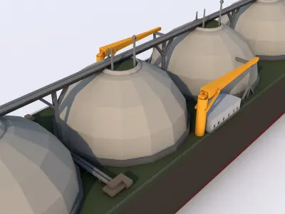 Gas Carrier Tanker Ship Low-poly 3D model