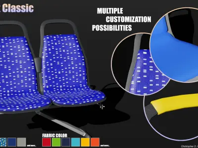 InSight Classic American Seating with QSTRAINT Security Systems 3D model