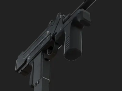 PM-9 Submachine Low-poly 3D model