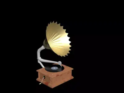Antique Gramophone  3D model