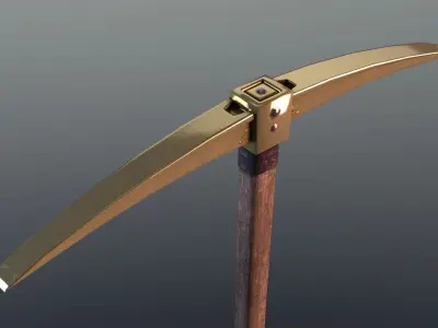 Pickaxe - Gold Low-poly 3D model