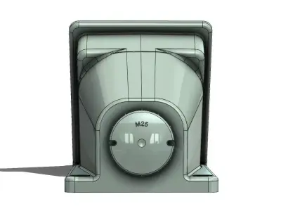 Caixa de Parede Inclinada Scame 16A Inclined Wall Box 3D model