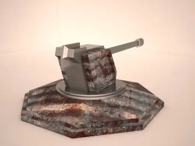 tank weapon 3d model Low-poly 3D model