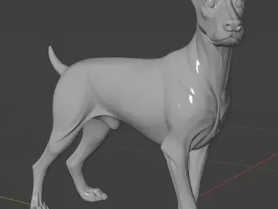 Doberman Dog 3D MODEL 3D model