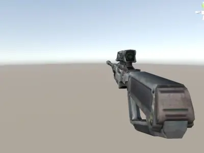 Sniper rifle gun low poly 3D model Low-poly 3D model