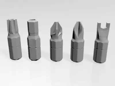 Screwdriver Screw Heads 01 3D model