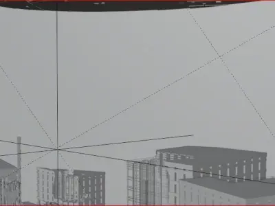 City Attacked By Aliens Scene Blender Free low-poly 3D model
