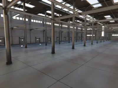 Warehouse inside of building 3D model