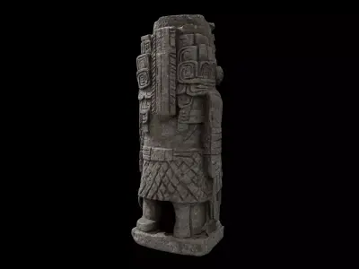 Aztec Temple Statue 3D model
