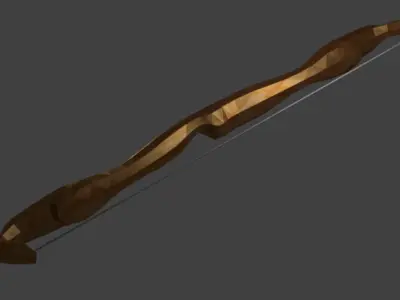 Wooden Bow  Free low-poly 3D model