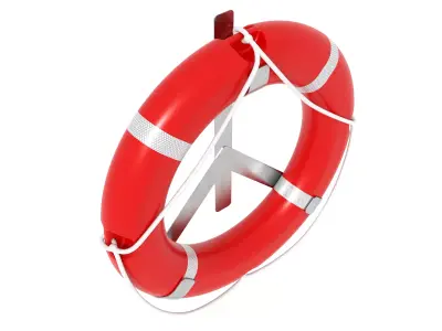 Life Buoy Ring and Rack 3D model