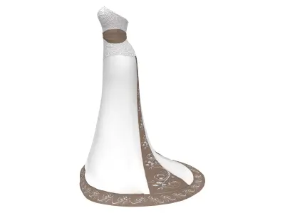 Bridal Wedding Gown Low-poly 3D model