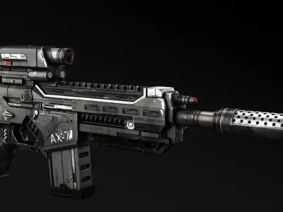 gun assault for 3dsmax and vray 3D model