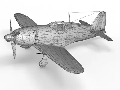 J2M5 Raida  Aircraft Low-poly 3D model Low-poly 3D model