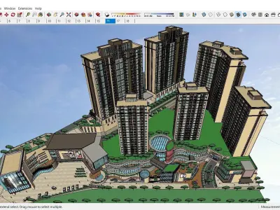 Sketchup Residential Complex B4 3D model