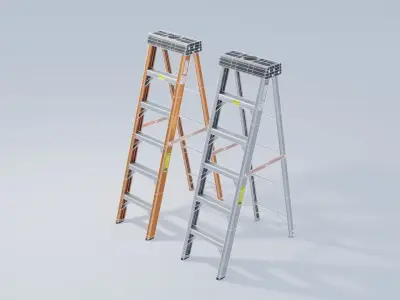 Folding Ladder 4K Textures Low-poly 3D model