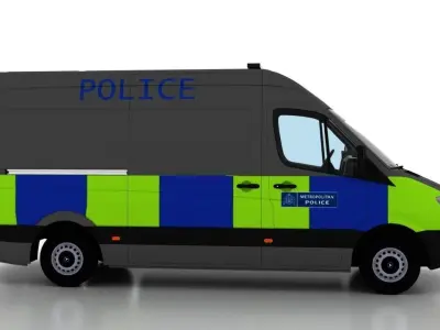 Mercedes Benz Sprinter L2H2 2009 England Police Prison EU 3D model