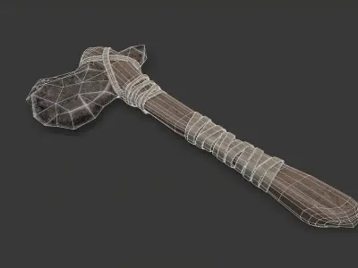 Stone Axe Low-poly 3D model