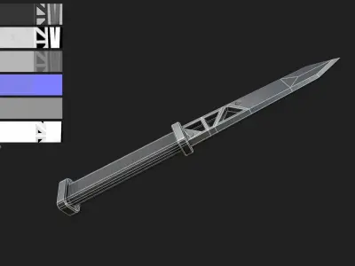 Modern knife Low-poly 3D model