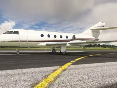Dassault Falcon 20 Business Jet Low-poly 3D model