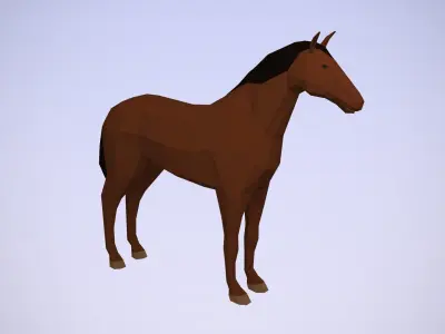 Lowpoly horse polygonal Low-poly 3D model