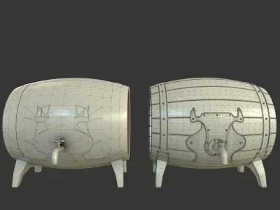 Drinking Barrel Low-poly 3D model