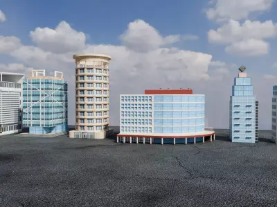 Modern Buildings Volume 2 Low-poly 3D model