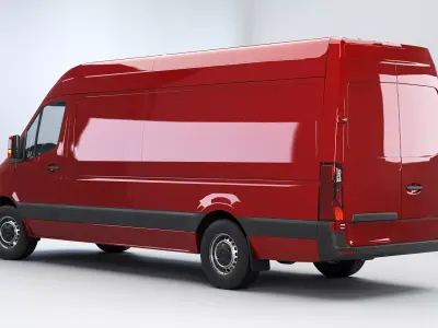 Generic Euro Long Panel Van Low-poly 3D model