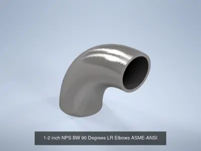 NPS BW 90 Degrees LR Elbows ASME-ANSI B16 9 3D Model Pack