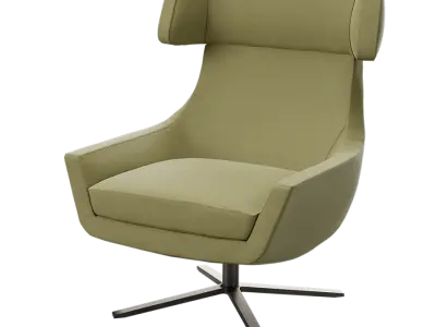  Replica Glee High Wingback Armchair Model, Green 