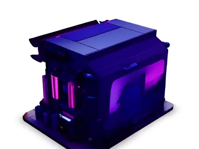 Cyberpunk Neon Shop LowPoly Game Asset Low-poly 3D model