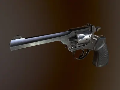 Webley 38 ww2  Revolver PBR Low-poly 3D model
