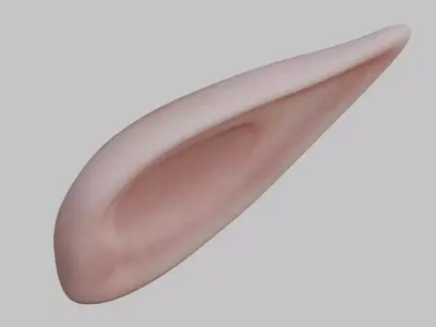 Stylized elf ear Low-poly 3D model
