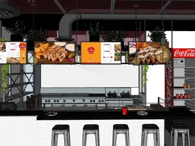 restaurant design 3D model purchase