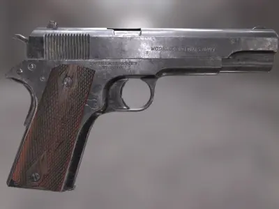 Colt 1911 Low-poly 3D model 7