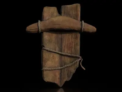 HIE Game Ready Horror Shield D180323 Low-poly 3D model